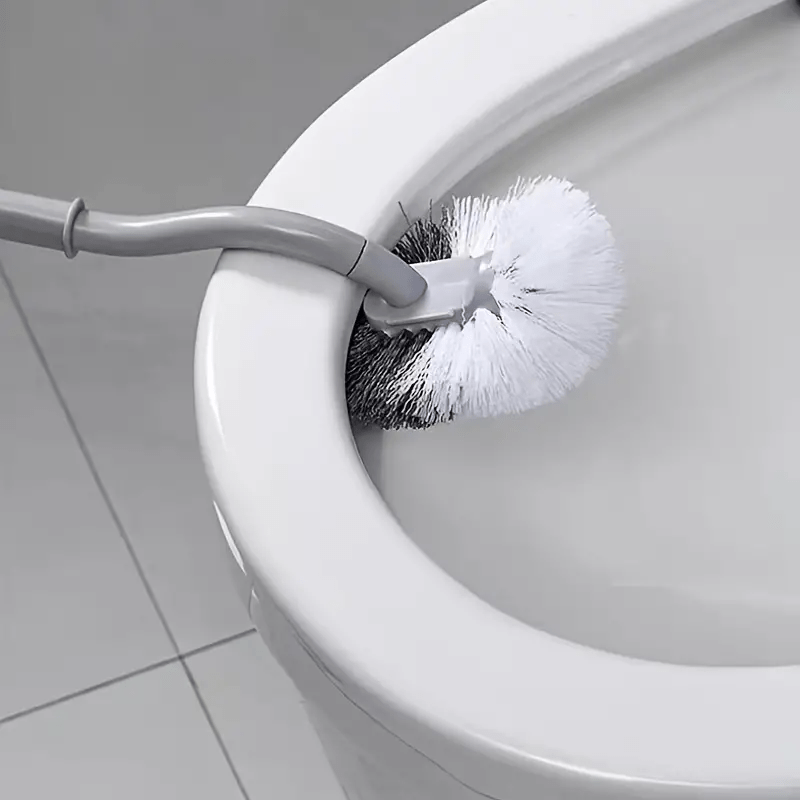 1pc Ergonomic C-Type Manual Toilet Brush with Long Handle - Deep Groove Cleaning for Bathroom, Toilet, Kitchen, Bedroom, Car - Reusable, Portable, No Electricity Needed, Plastic Material