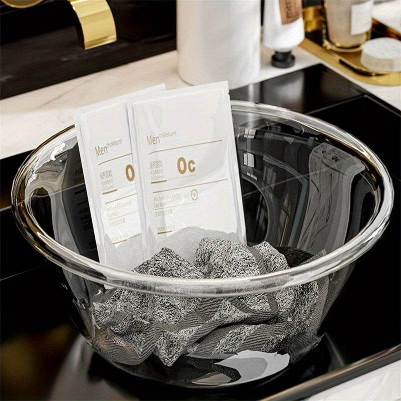 3pcs set of large, medium and small face wash basins, transparent and thickened, light luxury, for student dormitories, for washing vegetables and fruits, multi-purpose basin