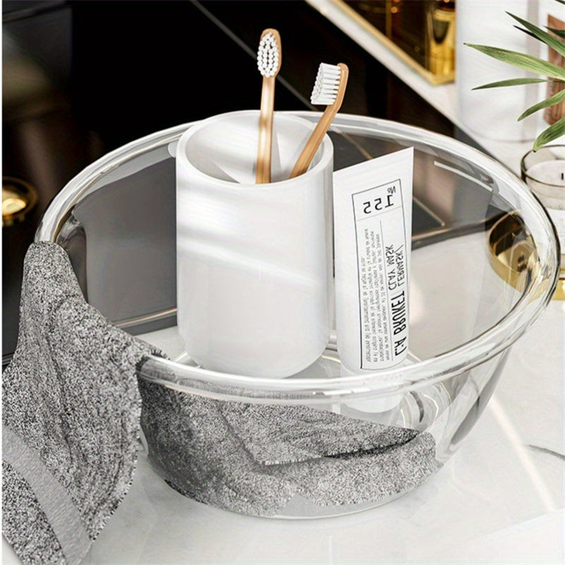 3pcs set of large, medium and small face wash basins, transparent and thickened, light luxury, for student dormitories, for washing vegetables and fruits, multi-purpose basin