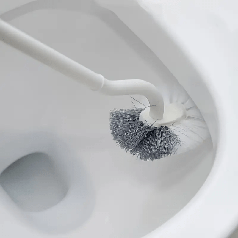 1pc Ergonomic C-Type Manual Toilet Brush with Long Handle - Deep Groove Cleaning for Bathroom, Toilet, Kitchen, Bedroom, Car - Reusable, Portable, No Electricity Needed, Plastic Material