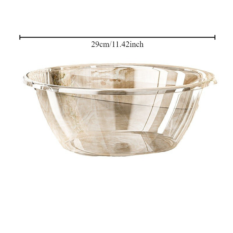 Durable Plastic Washbasin - Transparent, Multi-Use for Home & Dorms, Ideal for Vegetables, Laundry & Face, Thickened, Small Size