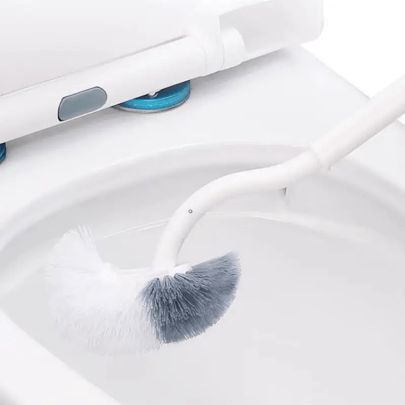 1pc Ergonomic C-Type Manual Toilet Brush with Long Handle - Deep Groove Cleaning for Bathroom, Toilet, Kitchen, Bedroom, Car - Reusable, Portable, No Electricity Needed, Plastic Material