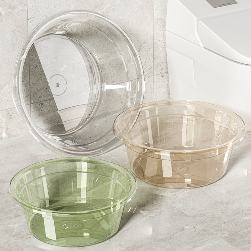 Durable Plastic Washbasin - Transparent, Multi-Use for Home & Dorms, Ideal for Vegetables, Laundry & Face, Thickened, Small Size