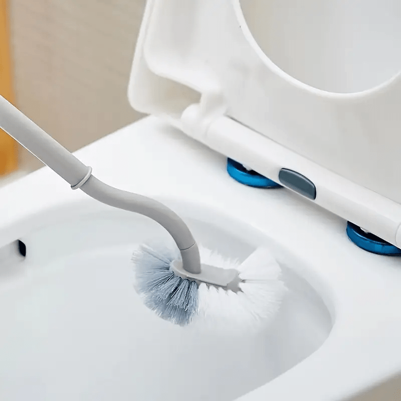 1pc Ergonomic C-Type Manual Toilet Brush with Long Handle - Deep Groove Cleaning for Bathroom, Toilet, Kitchen, Bedroom, Car - Reusable, Portable, No Electricity Needed, Plastic Material