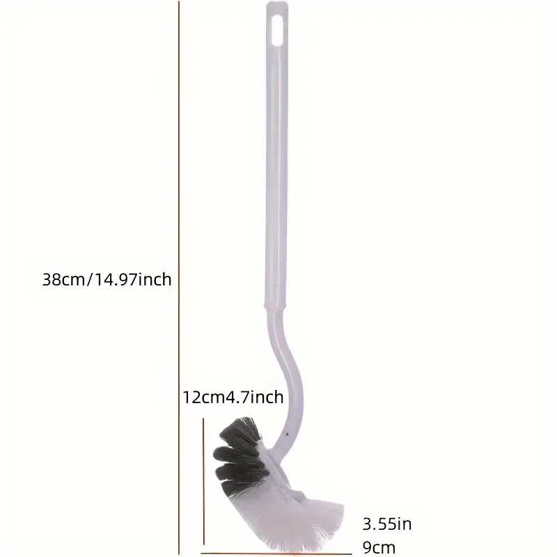 1pc Ergonomic C-Type Manual Toilet Brush with Long Handle - Deep Groove Cleaning for Bathroom, Toilet, Kitchen, Bedroom, Car - Reusable, Portable, No Electricity Needed, Plastic Material