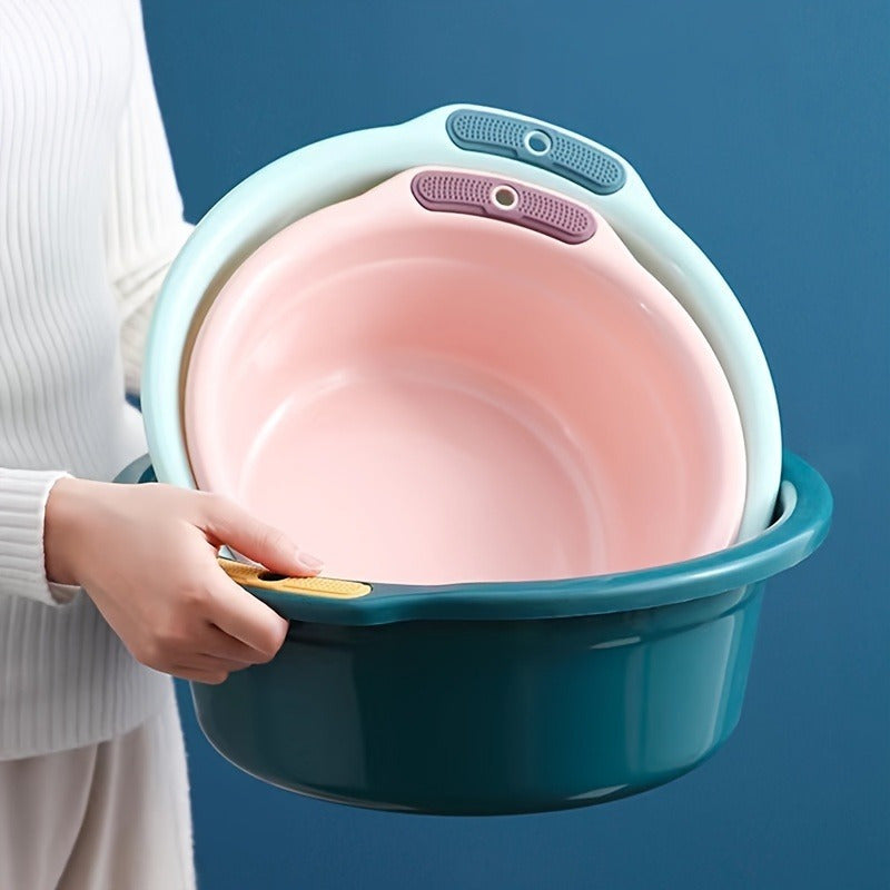 2pcs\u002F1set Wash Basin, Plastic Washbasin, Thickened Wash Basin, Household Wash Basin, Dormitory Basin, Dormitory Washbasin, Portable Footbath, Outdoor Portable Basin for Washing Feet, Basin for Home Outdoor Dorm, Back to School Supplies