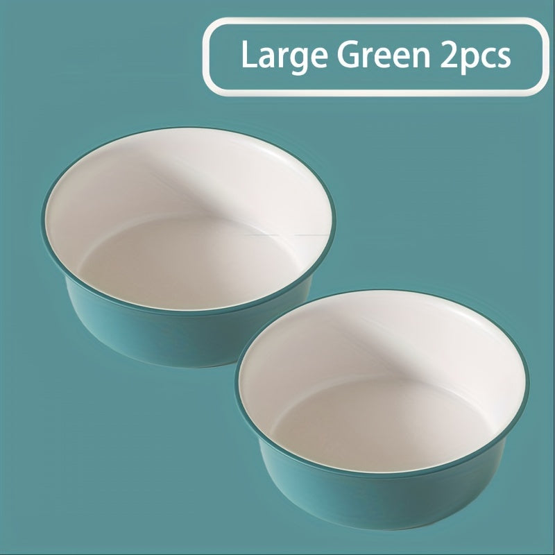 Multi-piece set of large, medium and small round plastic washbasins - durable, thick, modern style washbasins suitable for kitchen, bathroom and outdoor use - easy to clean, space-saving, versatile