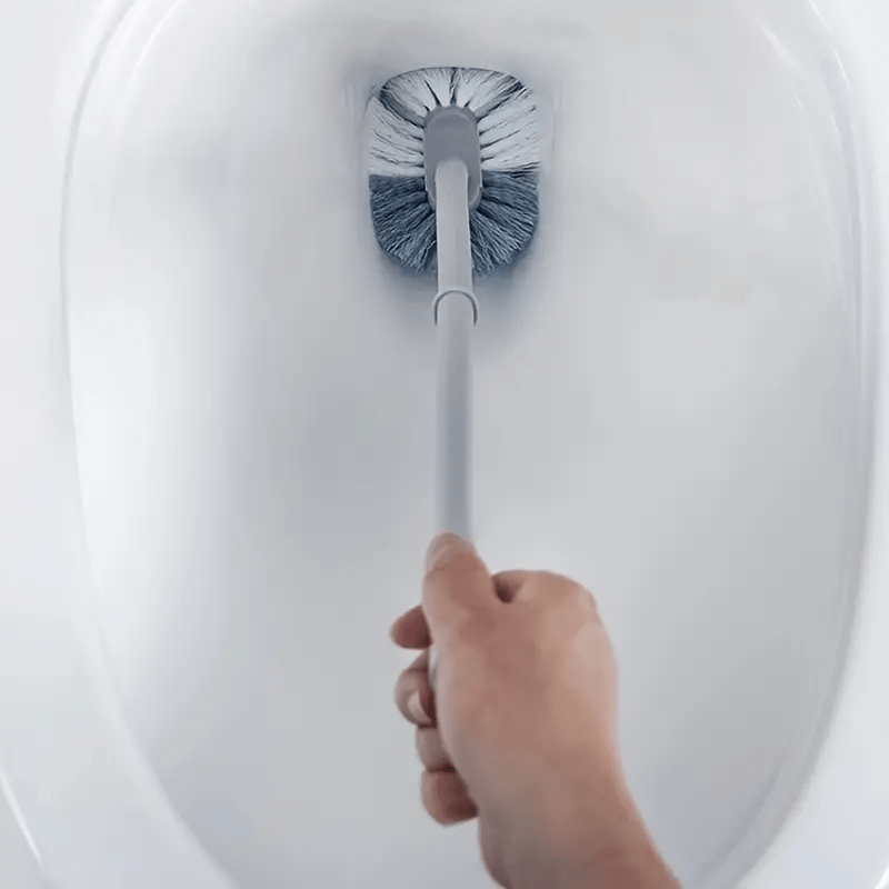 1pc Ergonomic C-Type Manual Toilet Brush with Long Handle - Deep Groove Cleaning for Bathroom, Toilet, Kitchen, Bedroom, Car - Reusable, Portable, No Electricity Needed, Plastic Material