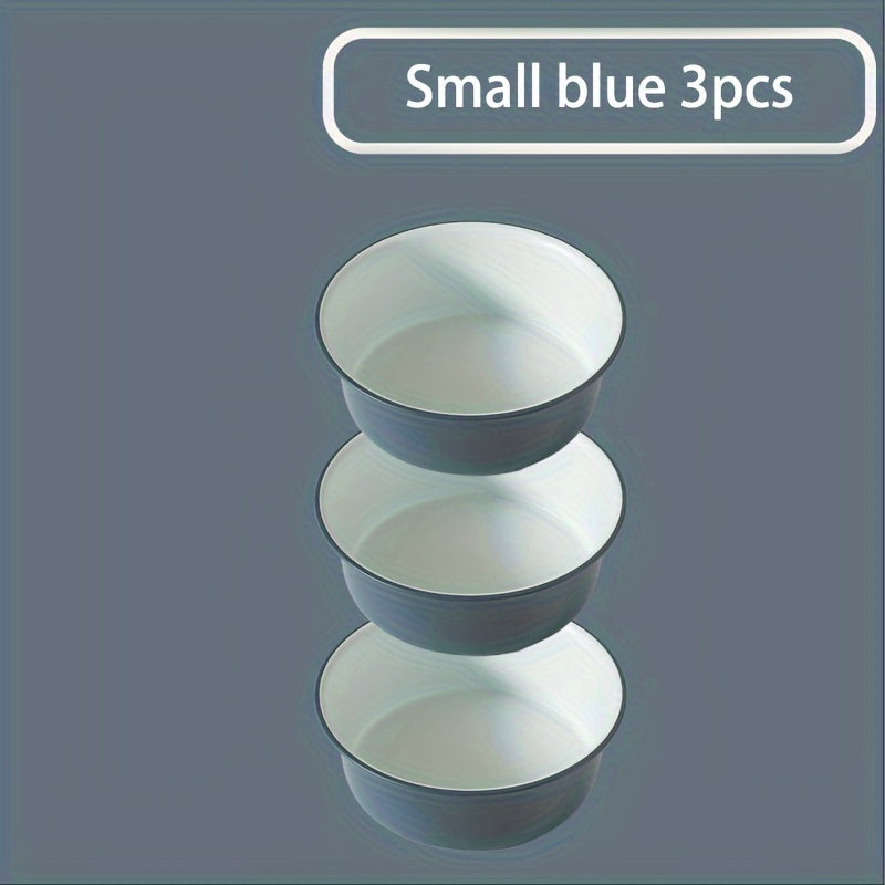 Multi-piece set of large, medium and small round plastic washbasins - durable, thick, modern style washbasins suitable for kitchen, bathroom and outdoor use - easy to clean, space-saving, versatile