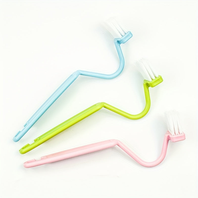 Ergonomic Pink V-Shaped Toilet Brush - Wall-Mounted, Manual, No-Scrub Design for Efficient Bathroom Corner Cleaning, Durable Plastic with Soft Bristles, Toilet Brush and Holder Set, Bathroom Cleaning Accessories