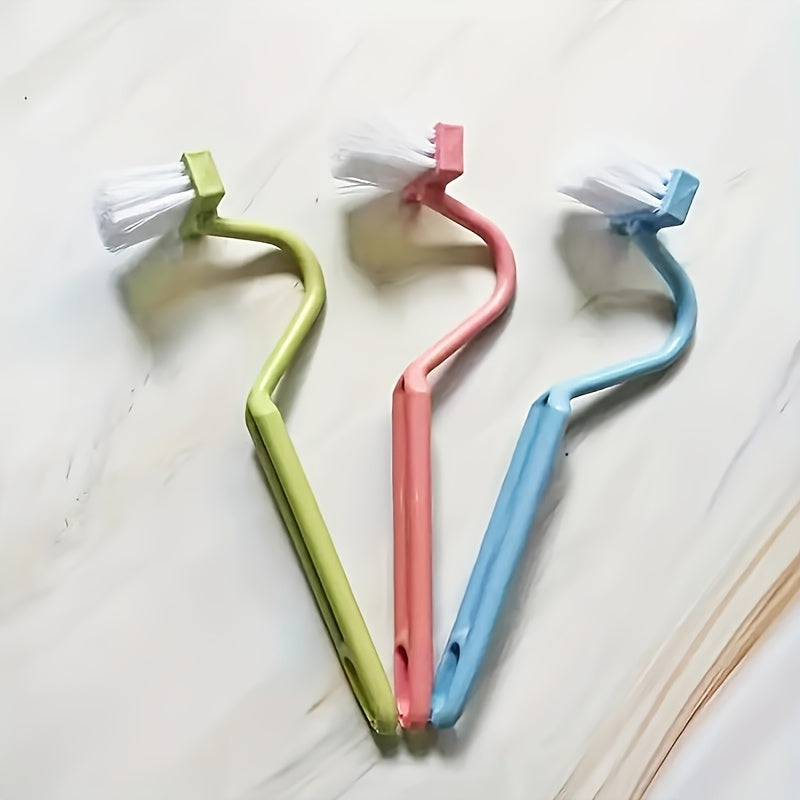 1 Blue V-Shaped Toilet Brush: Innovative S-Shaped Design for Efficient Cleaning of Toilet Bowls, Suitable for Living Room, Toilet, and Kitchen, No Electricity Required, Made of Plastic