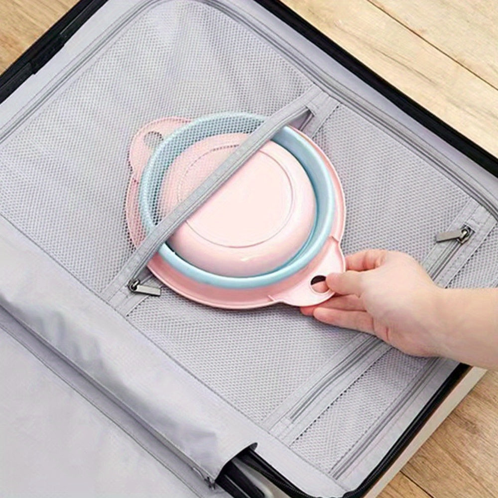 Compact Foldable Plastic Travel Bathroom Sink Set with Soap Dispenser - Portable Wall-Mounted Washing Station for Camping, Outdoor Activities, and Home Use, Camping Essentials|Minimalist Bathroom Set|Durable Plastic Material