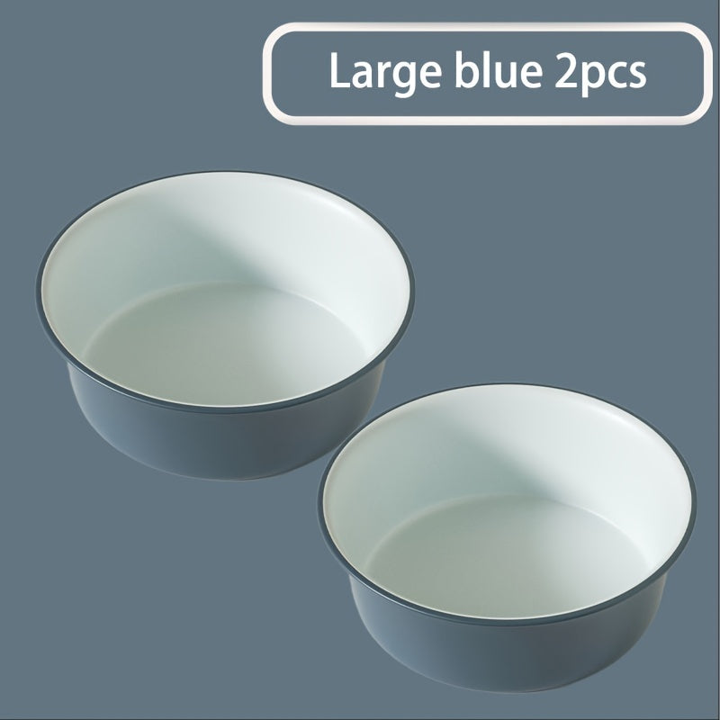 Multi-piece set of large, medium and small round plastic washbasins - durable, thick, modern style washbasins suitable for kitchen, bathroom and outdoor use - easy to clean, space-saving, versatile