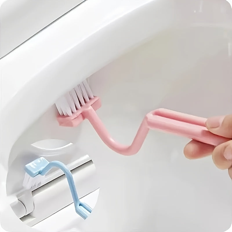 1 Blue V-Shaped Toilet Brush: Innovative S-Shaped Design for Efficient Cleaning of Toilet Bowls, Suitable for Living Room, Toilet, and Kitchen, No Electricity Required, Made of Plastic