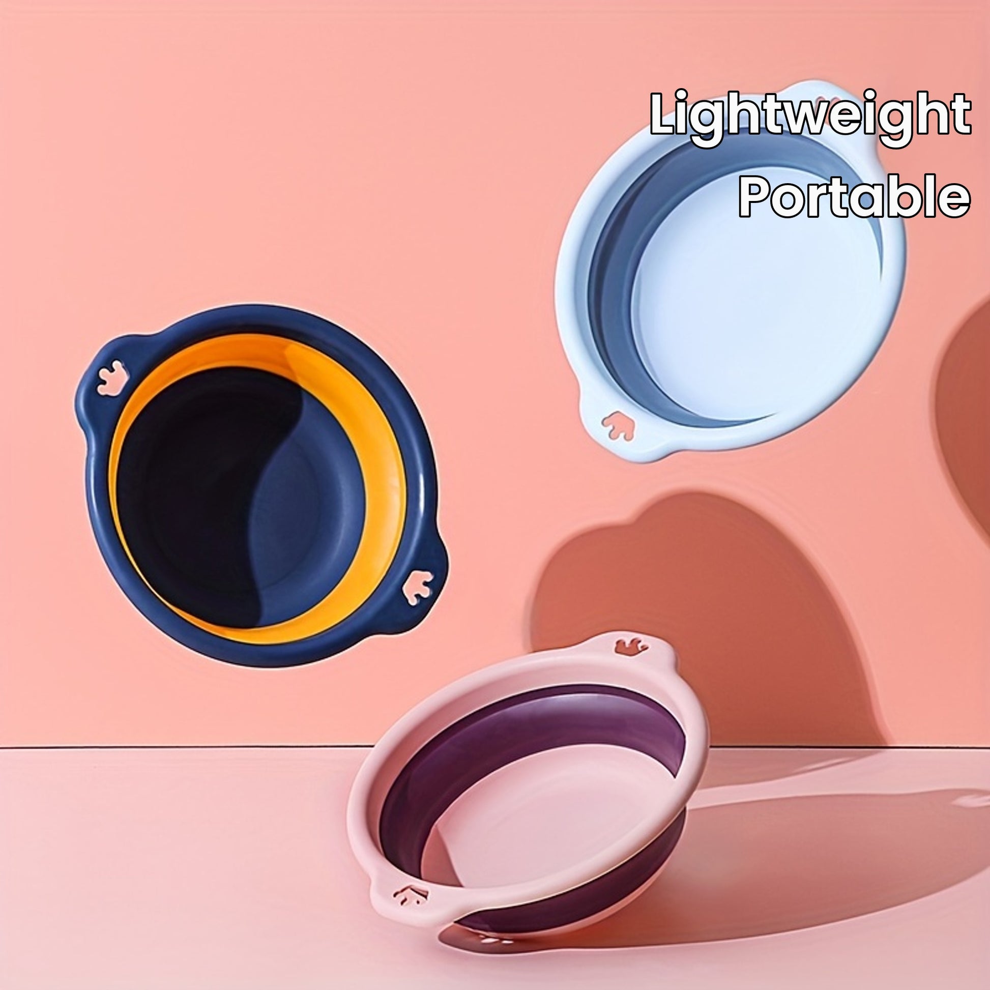 1pc Portable Folding Wash Basin for Camping and Traveling - Lightweight and Telescopic, Includes Hook for Easy Storage