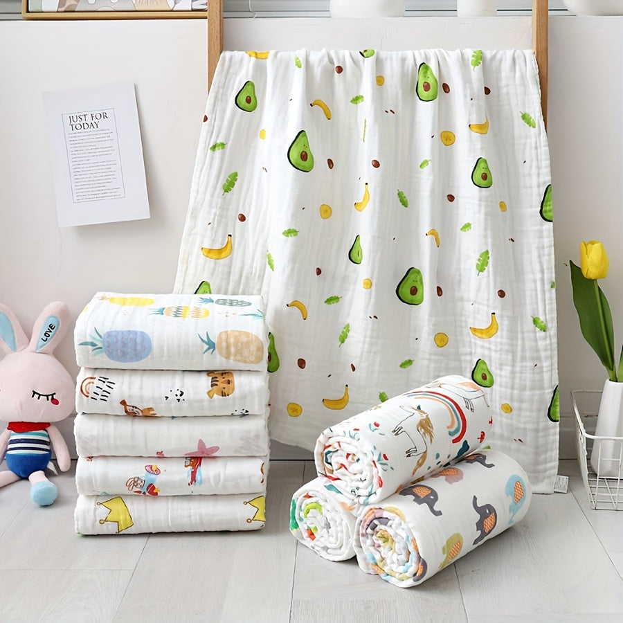 Boobee Soft & Absorbent Gauze Bath Towel for Youngsters - Cute Cartoon Design, 26.3x31.5in - Perfect Christmas or New Year's Gift