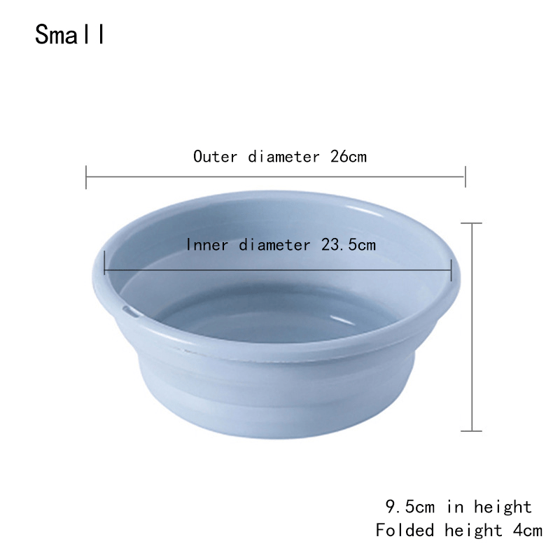 1pc Foldable Plastic Basin, Household Portable Student Dormitory Travel Laundry Thickened Wash Basin, Bathroom Accessories Laundry Room Accessories Fabric Shower Curtain Washable
