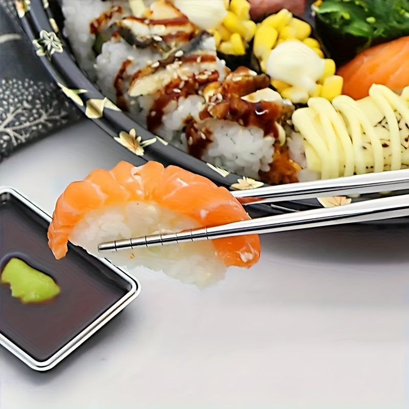 10pcs Stainless Steel Chopsticks Set - Reusable, Durable for Sushi & Chinese Cuisine - Perfect for Restaurants & Home Kitchens