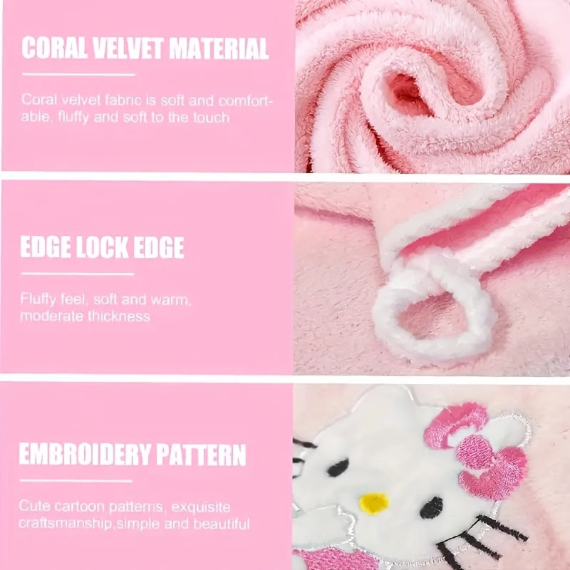 Sanrio for hello kitty Bath Towels - Soft, Absorbent, Quick-Dry Polyester Towels with Cute Cat Design, Perfect for Home, Hotel, RV, Outdoor Activities, Camping Essentials | Playful Design | Durable Towel