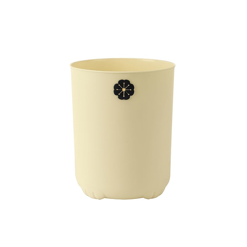 1pc Mini Desktop Trash Can Open-Top Plastic Office Wastebasket - Cylindrical Shape for Home and Office Use