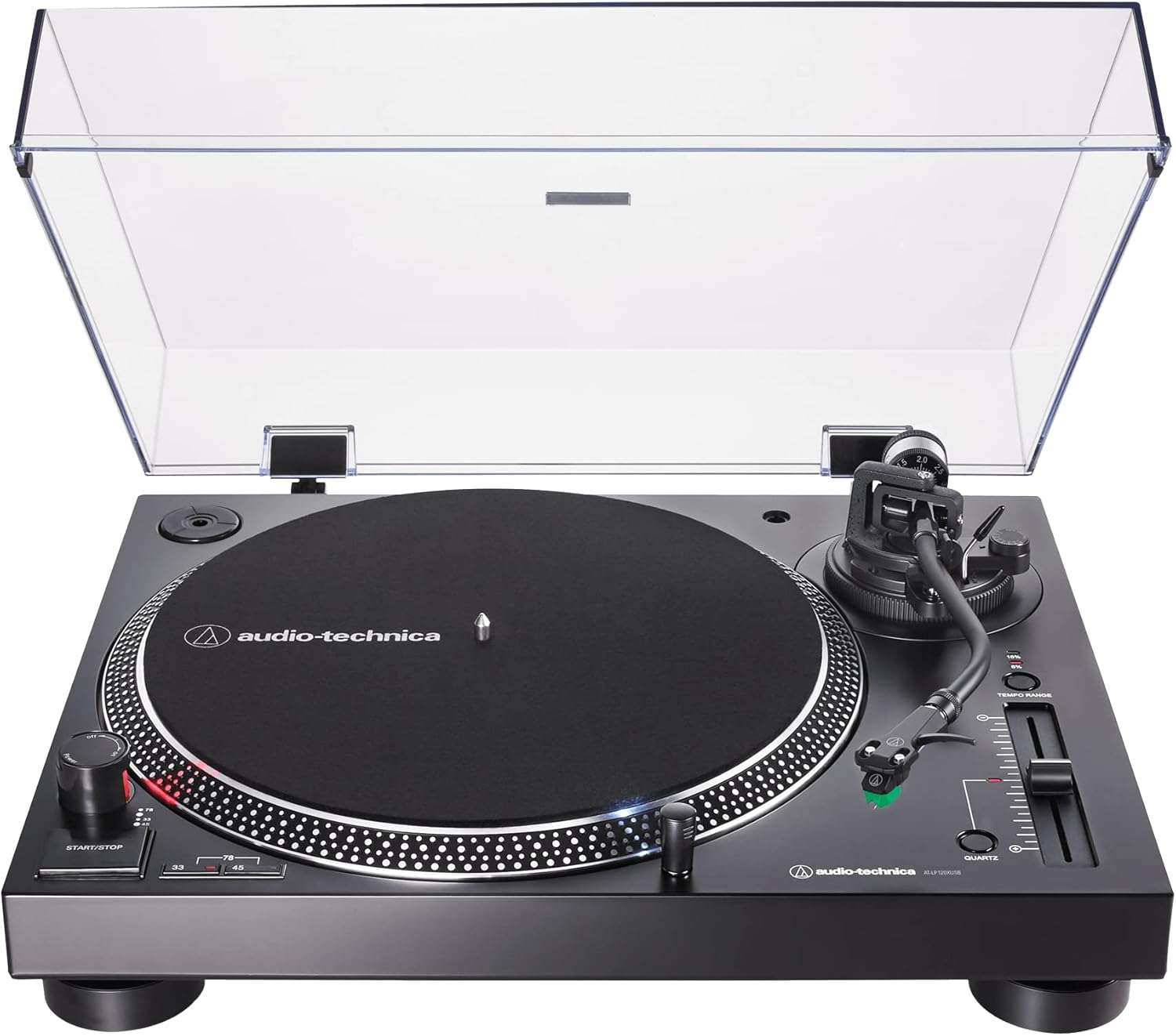 Audio-Technica AT-LP120XUSB-SV Direct-Drive Turntable (Analog & USB), Fully Manual, Hi-Fi, 3 Speed, Convert Vinyl to Digital, Anti-Skate and Variable Pitch Control, Silver
