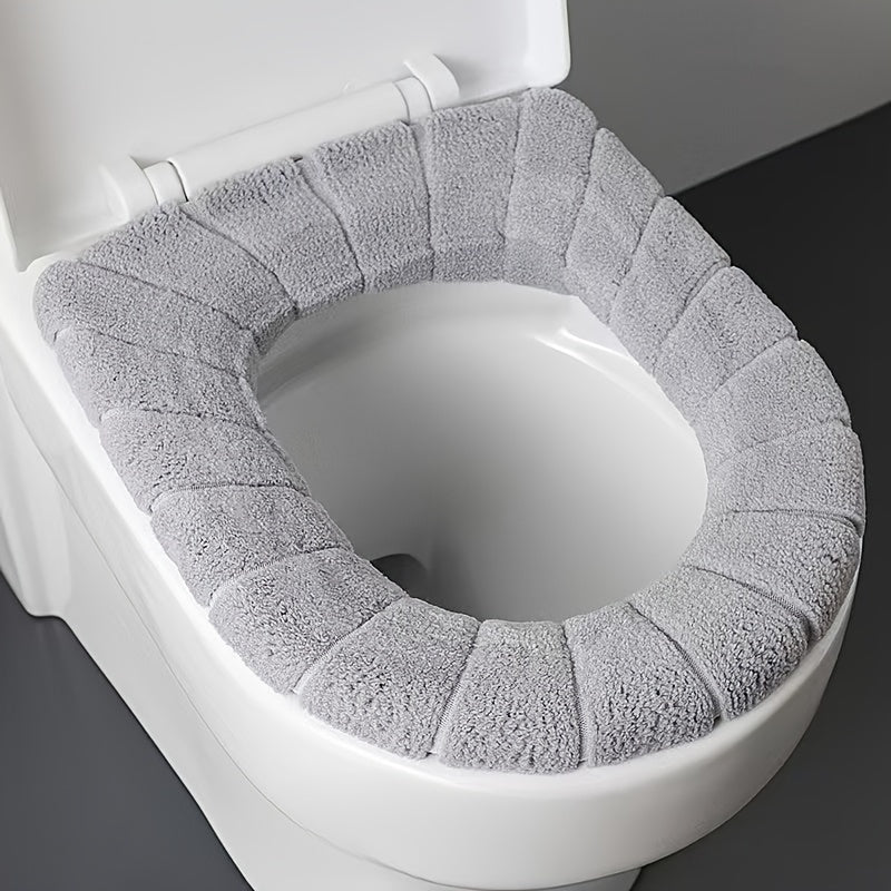 Waterproof Toilet Seat Cover, Universal Fit, Thickened Winter Bath Mat, Removable Cushion, Hand Wash Only, Soft, for Butt Comfort, Home Health & Hygiene Supplies
