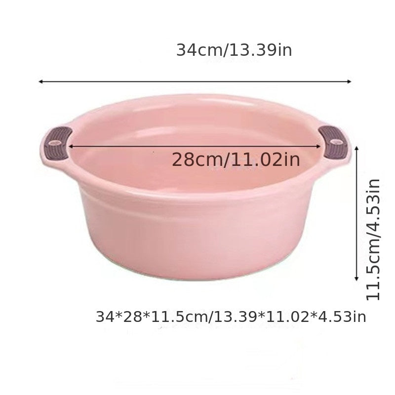 1pc, Wash Basin, Plastic Washbasin, Thickened Wash Basin, Household Wash Basin, Dormitory Basin, Dormitory Washbasin, Portable Footbath, Outdoor Portable Basin For Washing Feet, Basin For Home Outdoor Dorm, Back To School Supplies