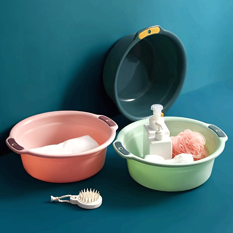 1pc, Wash Basin, Plastic Washbasin, Thickened Wash Basin, Household Wash Basin, Dormitory Basin, Dormitory Washbasin, Portable Footbath, Outdoor Portable Basin For Washing Feet, Basin For Home Outdoor Dorm, Back To School Supplies