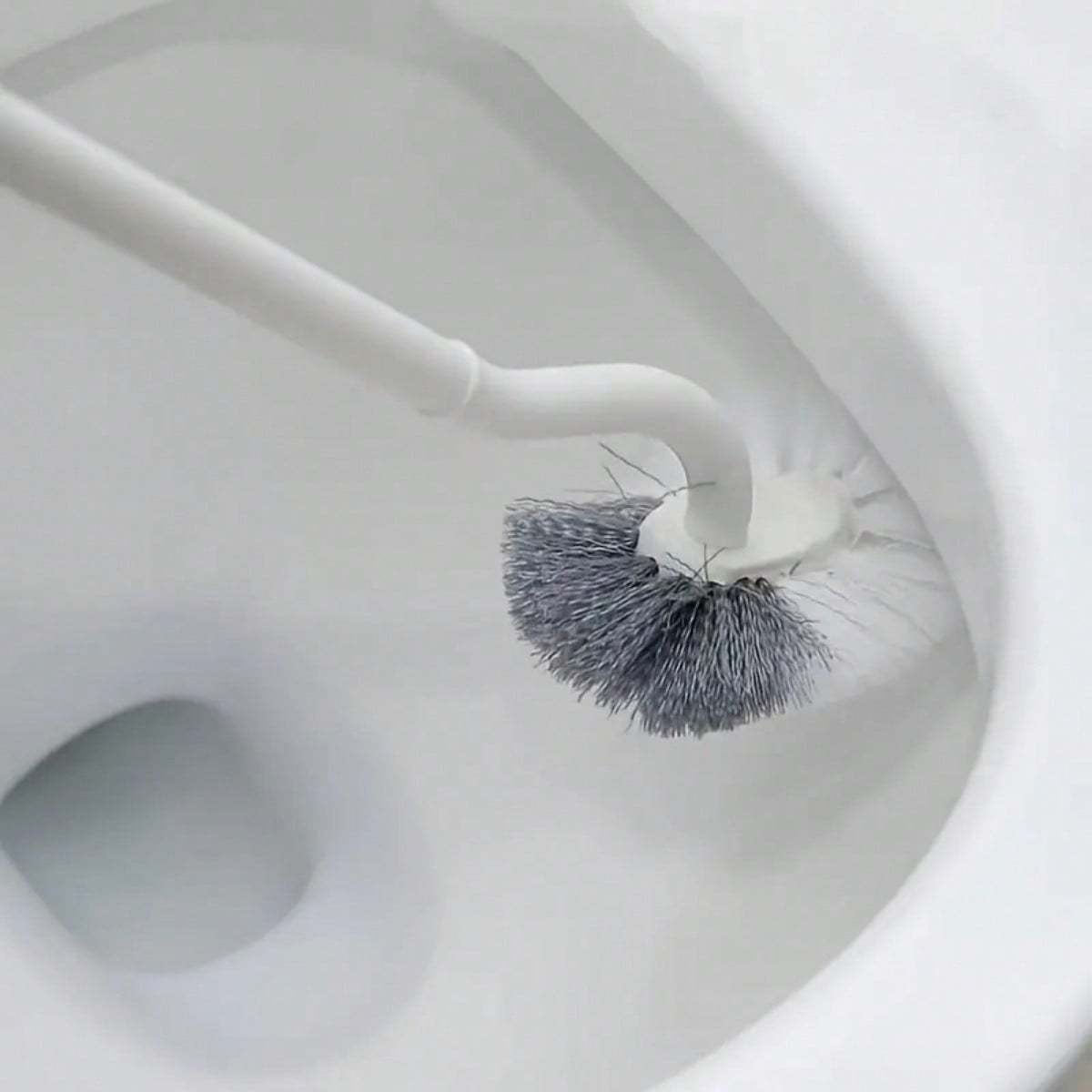 1 Ergonomic C-Shaped Long Handle Toilet Brush - Manual Deep Clean for Bathroom, Kitchen, Bedroom, Car - Reusable, Portable, No Power Required, with Groove Cleaning Head