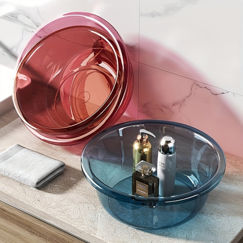 Classic Round Plastic Basin, Large, Thick Polished Finish, Multipurpose Basin for Kitchen, Bathroom, Dormitory, Laundry and Storage