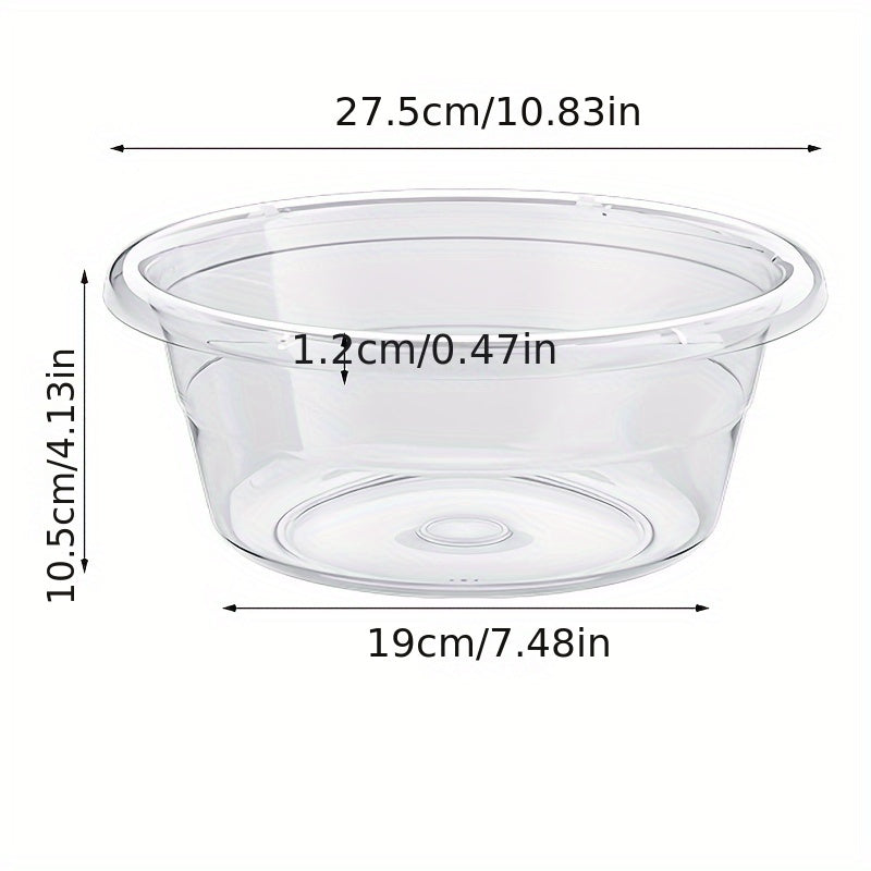 1pcs Luxury Style Student Dormitory Wash Basin, High Aesthetic Plastic Washing and Foot Basin, Simple Transparent Plastic Hair Washing Basin, No Electricity Required