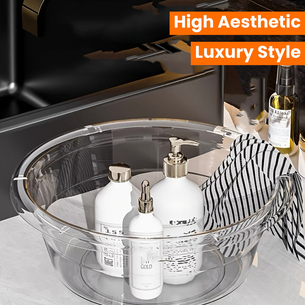 1pcs Luxury Style Student Dormitory Wash Basin, High Aesthetic Plastic Washing and Foot Basin, Simple Transparent Plastic Hair Washing Basin, No Electricity Required