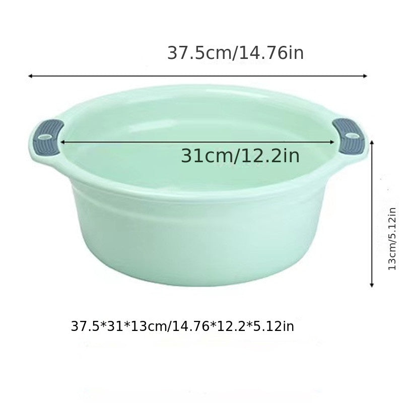 1pc, Wash Basin, Plastic Washbasin, Thickened Wash Basin, Household Wash Basin, Dormitory Basin, Dormitory Washbasin, Portable Footbath, Outdoor Portable Basin For Washing Feet, Basin For Home Outdoor Dorm, Back To School Supplies