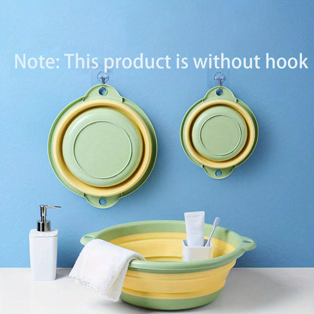 Compact Foldable Plastic Travel Bathroom Sink Set with Soap Dispenser - Portable Wall-Mounted Washing Station for Camping, Outdoor Activities, and Home Use, Camping Essentials|Minimalist Bathroom Set|Durable Plastic Material