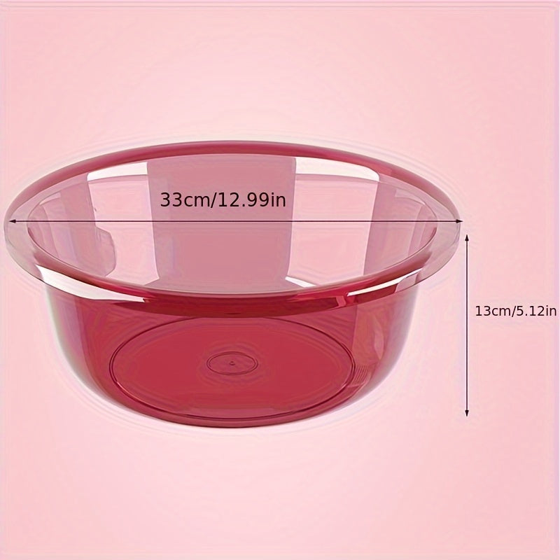 Classic Round Plastic Basin, Large, Thick Polished Finish, Multipurpose Basin for Kitchen, Bathroom, Dormitory, Laundry and Storage