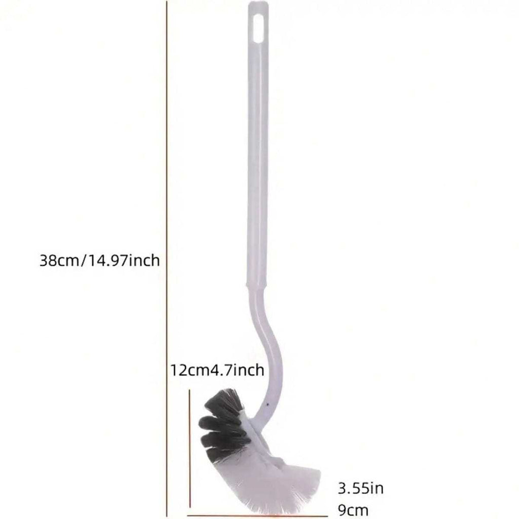 1 Ergonomic C-Shaped Long Handle Toilet Brush - Manual Deep Clean for Bathroom, Kitchen, Bedroom, Car - Reusable, Portable, No Power Required, with Groove Cleaning Head