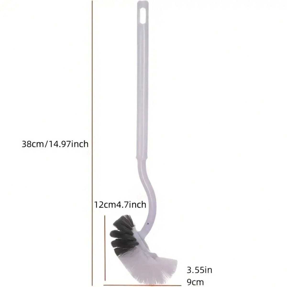 1 Ergonomic C-Shaped Long Handle Toilet Brush - Manual Deep Clean for Bathroom, Kitchen, Bedroom, Car - Reusable, Portable, No Power Required, with Groove Cleaning Head