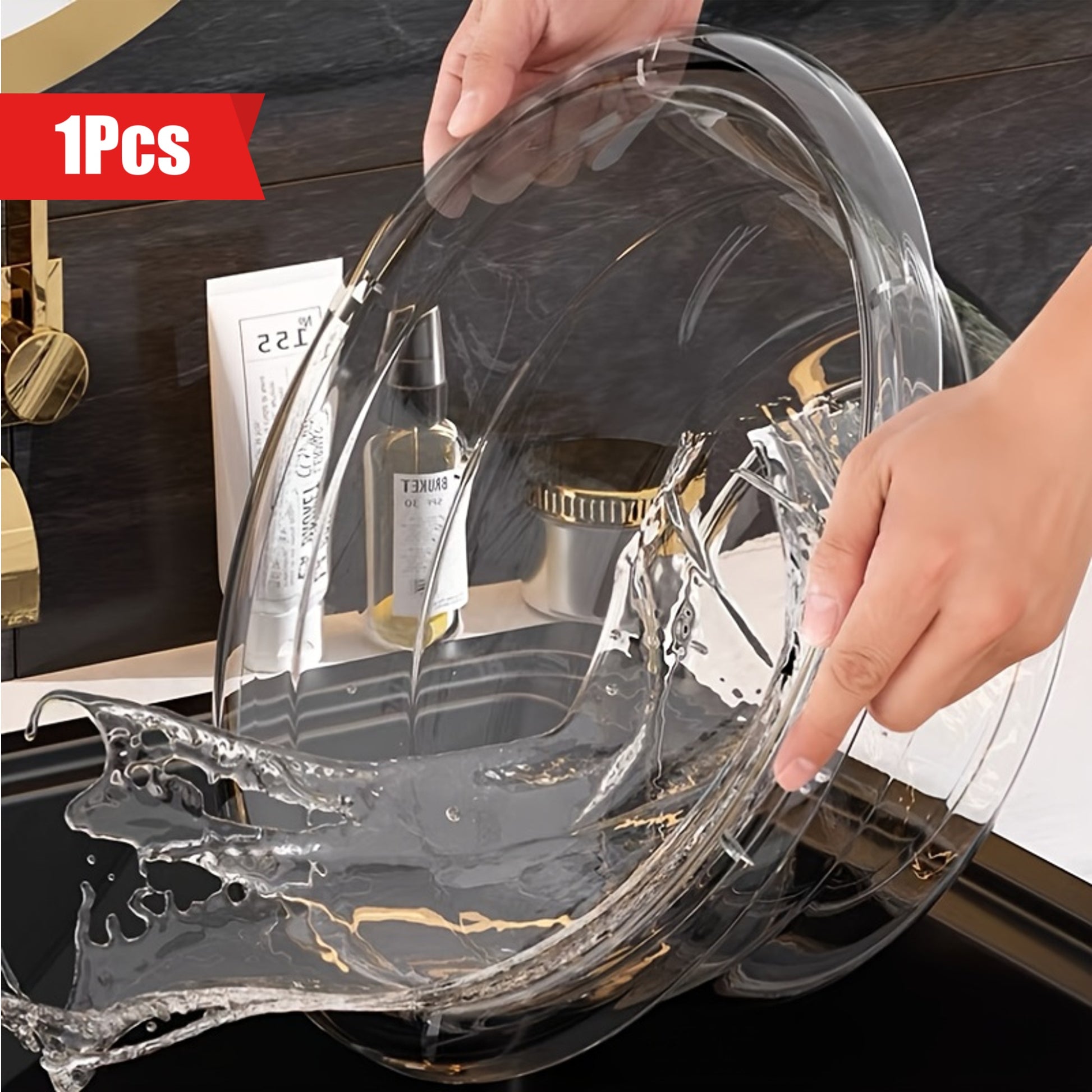 1pcs Luxury Style Student Dormitory Wash Basin, High Aesthetic Plastic Washing and Foot Basin, Simple Transparent Plastic Hair Washing Basin, No Electricity Required