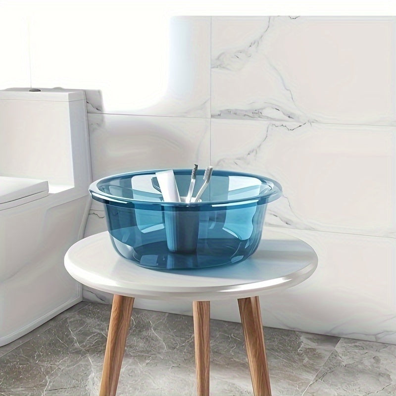 Classic Round Plastic Basin, Large, Thick Polished Finish, Multipurpose Basin for Kitchen, Bathroom, Dormitory, Laundry and Storage