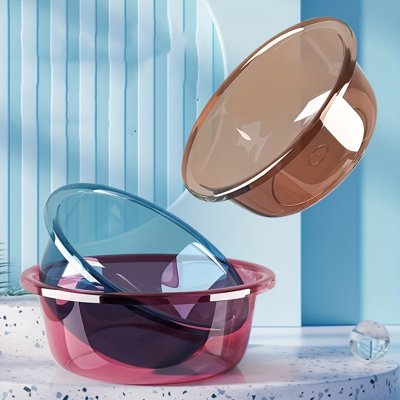 Classic Round Plastic Basin, Large, Thick Polished Finish, Multipurpose Basin for Kitchen, Bathroom, Dormitory, Laundry and Storage