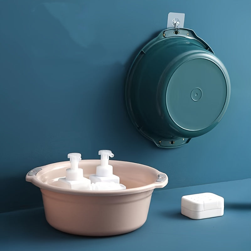 1pc, Wash Basin, Plastic Washbasin, Thickened Wash Basin, Household Wash Basin, Dormitory Basin, Dormitory Washbasin, Portable Footbath, Outdoor Portable Basin For Washing Feet, Basin For Home Outdoor Dorm, Back To School Supplies
