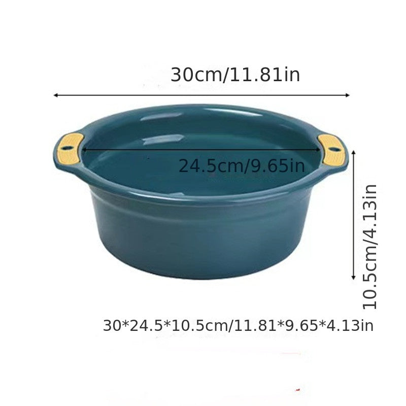 1pc, Wash Basin, Plastic Washbasin, Thickened Wash Basin, Household Wash Basin, Dormitory Basin, Dormitory Washbasin, Portable Footbath, Outdoor Portable Basin For Washing Feet, Basin For Home Outdoor Dorm, Back To School Supplies