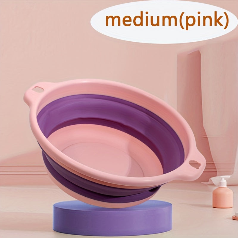 1\u002F3pcs Foldable Face Basin, Outdoor Travel Portable Plastic Basin, Student Dormitory Foot Wash Basin