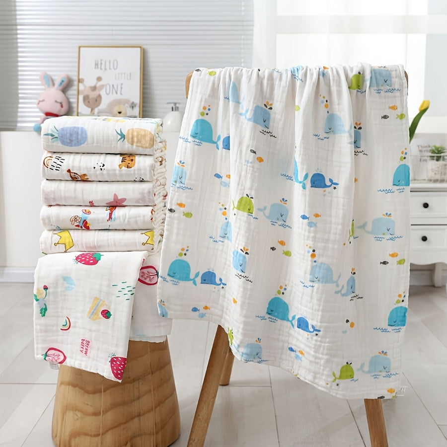 Boobee Soft & Absorbent Gauze Bath Towel for Youngsters - Cute Cartoon Design, 26.3x31.5in - Perfect Christmas or New Year's Gift
