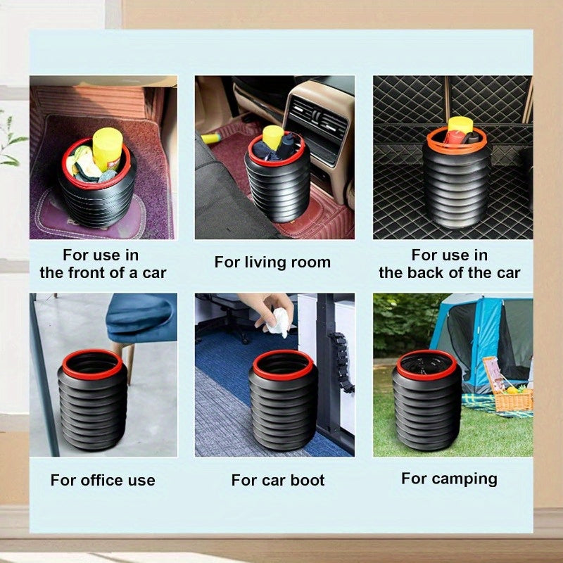 1.06gal Portable Camping Folding Trash Can with Lid - Compact, Collapsible Magic Bucket Garbage Bin, Multi-Functional Telescopic Water Bucket for Outdoor Activities, Travel-Friendly Storage Bucket, Trash Can for Outdoor Use