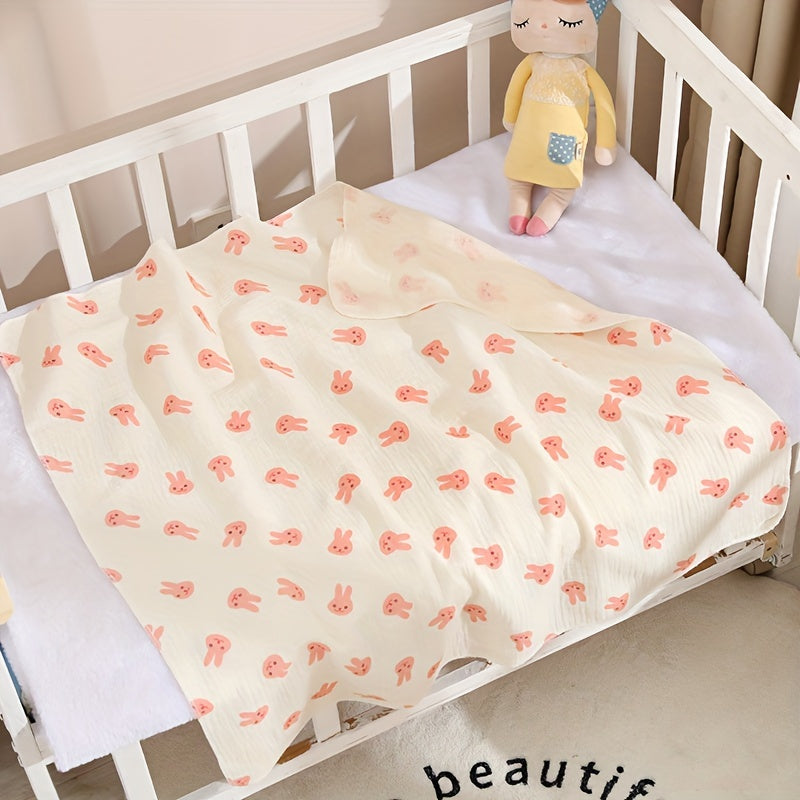 1pc 2-layer Gauze Bath Towel, Cute Cartoon Bath Towel, Animal Pattern Bath Towel, Christmas Halloween Thanksgiving Day Easter New Year Gift