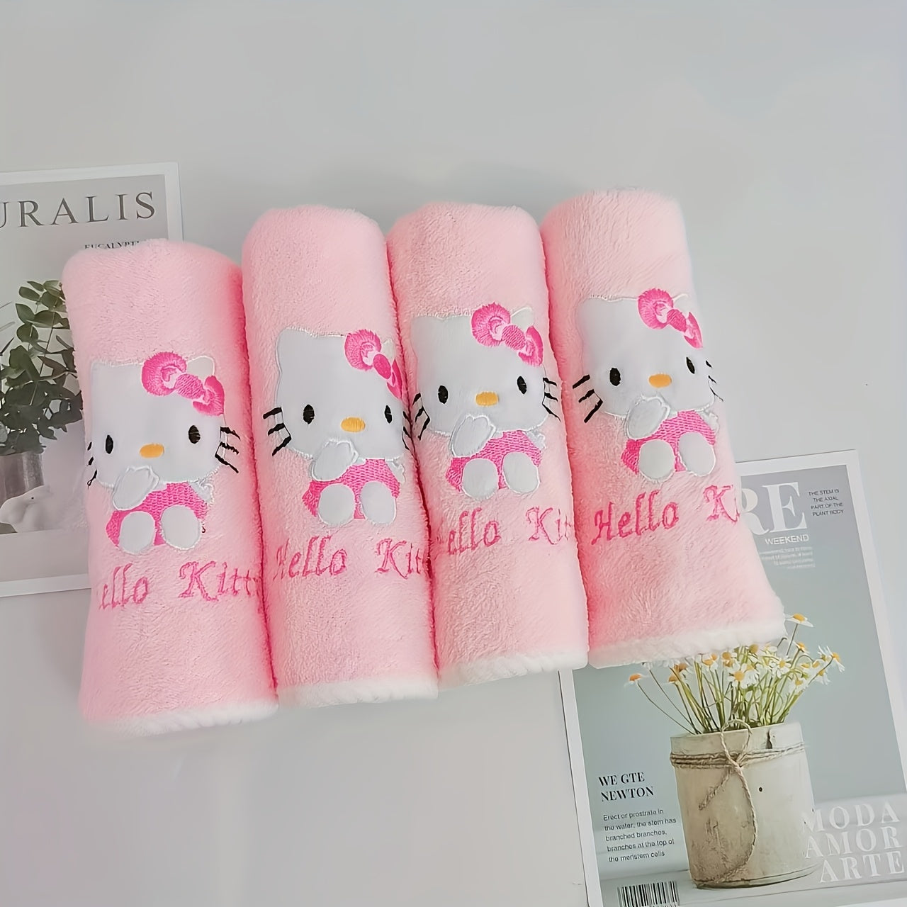For Hello Kitty Soft Quick-Dry Bath Towel - Pink with Cute Character Design, Lightweight Polyester, Perfect for Dorms & Facial Use, Bathroom Essentials | Playful Design | Quick Dry Towel