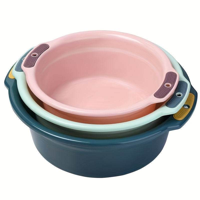 1pc, Wash Basin, Plastic Washbasin, Thickened Wash Basin, Household Wash Basin, Dormitory Basin, Dormitory Washbasin, Portable Footbath, Outdoor Portable Basin For Washing Feet, Basin For Home Outdoor Dorm, Back To School Supplies