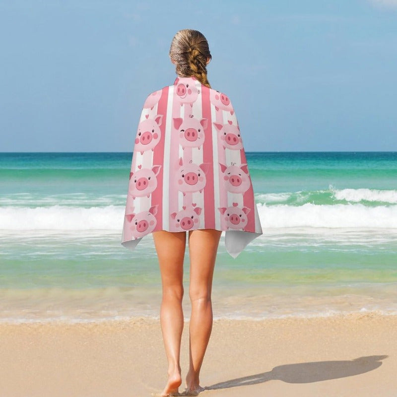 1pc 27.5*55 INCH kitchen cloths cute piggy beach towel light bath towel travel towel pool towel swimming towel adult suitable for sports spa yoga hotel gym