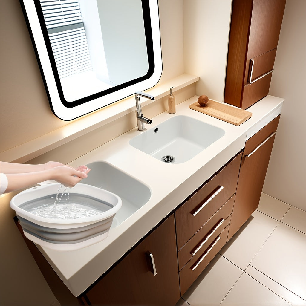 1pc\u002F3pcs Portable Foldable Washbasin - Durable Plastic, Ideal for RVs, Kitchens, Bathrooms, Homes & Outdoors - Perfect for Foot & Hand Washing - Essential Back-to-School Gear, Thick, Dormitories RV Sinks